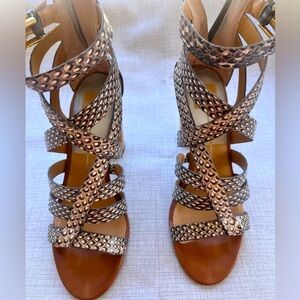 Strappy Faux Snakeskin Dolce Vita High Heel Sandal Size 9